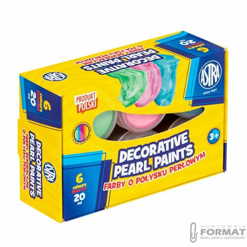 ASTRA farby plakatowe 6kol. 20ml. dekor. perłowe 7