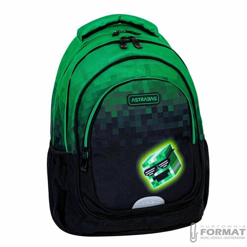 PLECAK SZKOLNY 3-KOMOROWY A5 DLA FANA MINECRAFT PIXEL HERO ASTRABAG 12