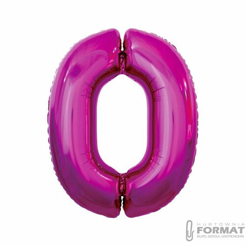 Balon foliowy "Cyfra 0" 85 cm - Różowy 2