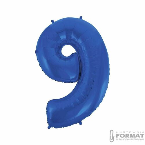 Balon foliowy "Cyfra 9", niebieska, 85 cm 2