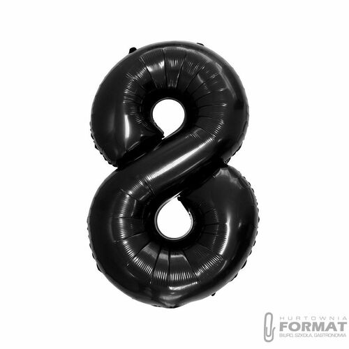 Balon foliowy "Cyfra 8", czarna, 85 cm 2