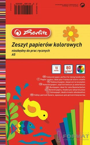 Herlitz Papier kolorowy A4 10 kartek 4