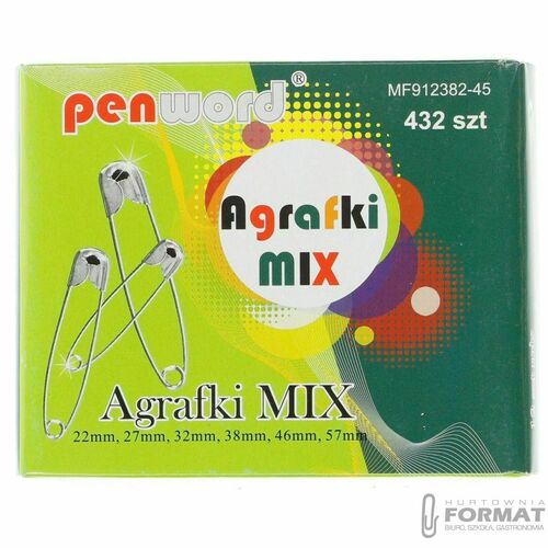 AGRAFKI a'12 MIX ROZMIARÓW PAPIEROWY BOX 2