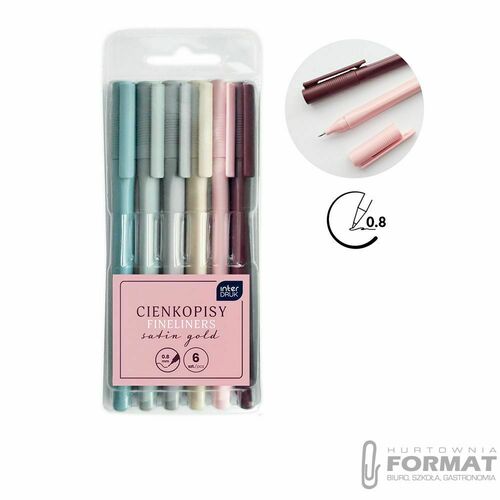 Interdruk Cienkopisy Satin Gold 6 kolorów 5