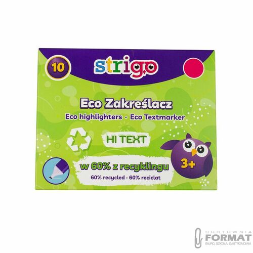Eco zakreślacz STRIGO, neonowy różowy 2