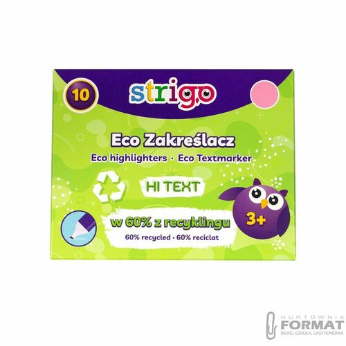 Eco zakreślacz STRIGO, pastelowy różowy 2