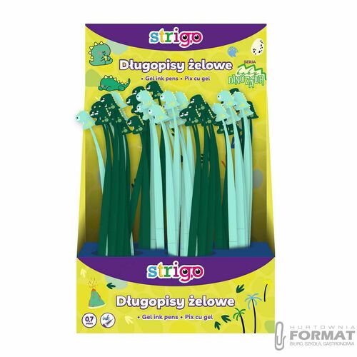 Długopis Strigo BABY DINOZAUR mix żelowy niebieski 0,5mm (SSC237) 2