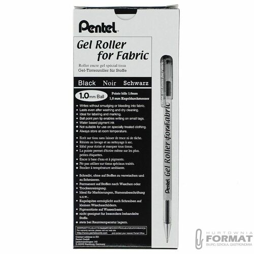 DŁUGOPIS ŻELOWY DO TKANIN WODOODPORNY PENTEL 2
