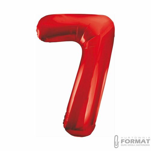 BALON foliowy CYFRA liczba 7 URODZINY czerwony 70 2