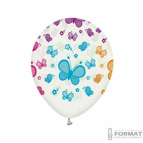 Balony KOLOROWE MOTYLE - 5 szt. 12" 2