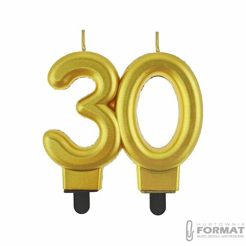 Świeczka cyferka 30 złota 2