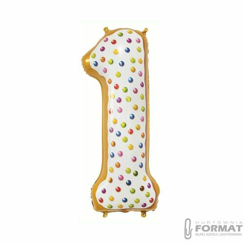 Balon foliowy CYFRA 1, ciasteczko - 78 cm 2