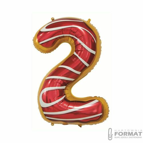 Balon foliowy CYFRA 2, ciasteczko - 78 cm 2