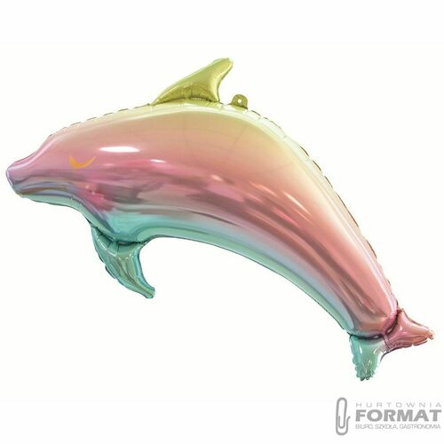 Balon foliowy DELFIN, tęczowy - 93 cm 2