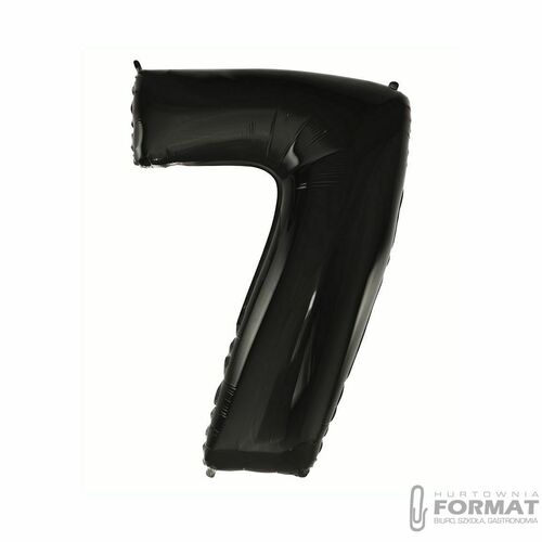 Balon foliowy CYFRA 7, B&C, czarna - 92 cm 2