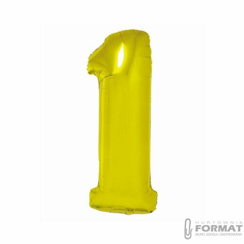 Balon foliowy Smart, Cyfra 1, złota, 76 cm 2