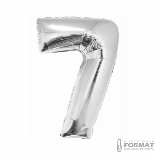 Balon foliowy Smart, Cyfra 7, srebrna, 76 cm 2