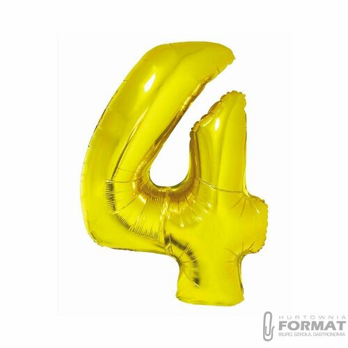 Balon foliowy Smart, Cyfra 4, złota, 76 cm 2
