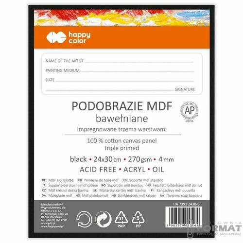 Podobrazie Happy Color czarne [mm:] 240x300 (HA 7391 2430-B) 2