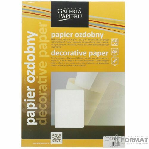 PAPIER WIZYTÓWKOWY A50 LAID BIAŁY 120G/M2 206001 2