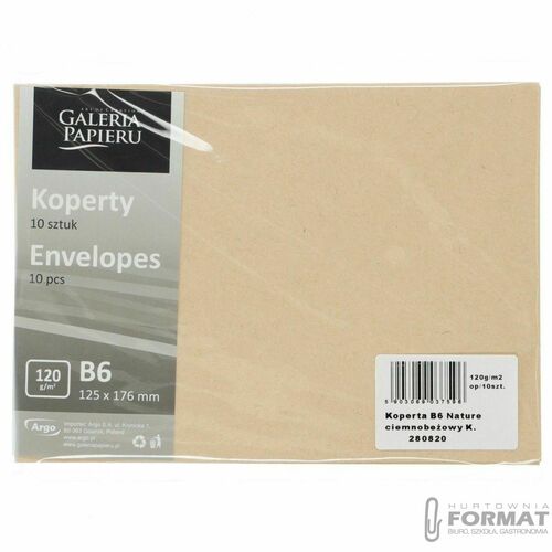 Koperta B6 Nature ciemnobeżowy K. 120g/m2 op 10szt 2