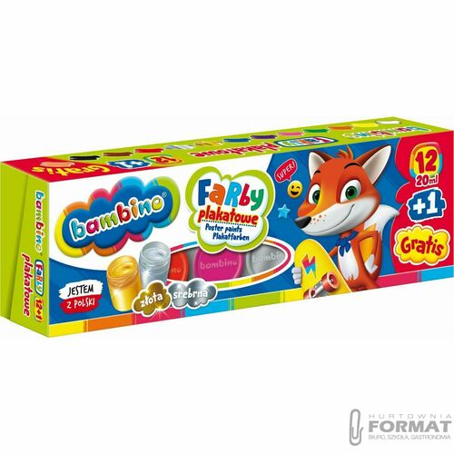 Bambino Farby plakatowe 20 ml 12 kolorów 2