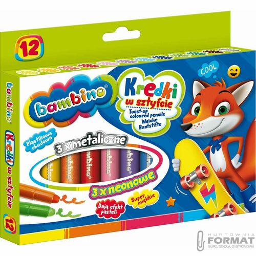 Bambino Kredki w sztyfcie 12 kolorów 2