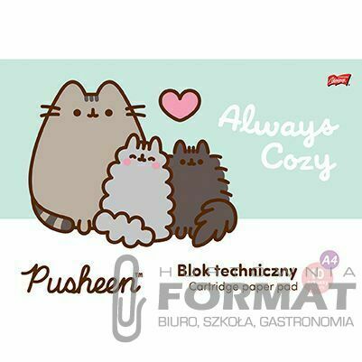 Blok rysunkowy Unipap Pusheen A4 biały 20k 2