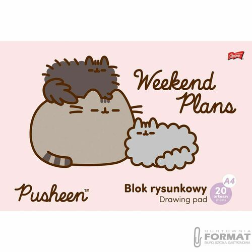 Blok rysunkowy Unipap Pusheen A4 biały 20k 3