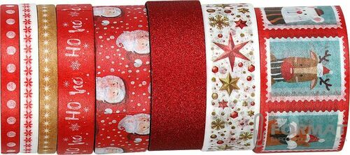 Tasiemka ozdobna Titanum Craft-Fun Series XMAS Washi tape mix (23RL0103-3) 3