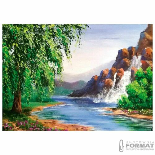 Zestaw kreatywny Flamingo Line Diamentowa mozaika 30x40cm Wodospad (TMS12056) 3