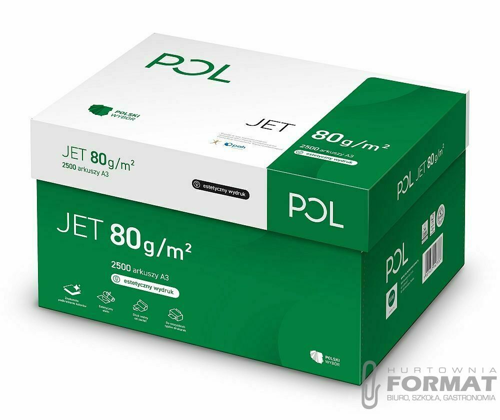 Papier ksero Pol jet A3 biały 500k. 80g 1