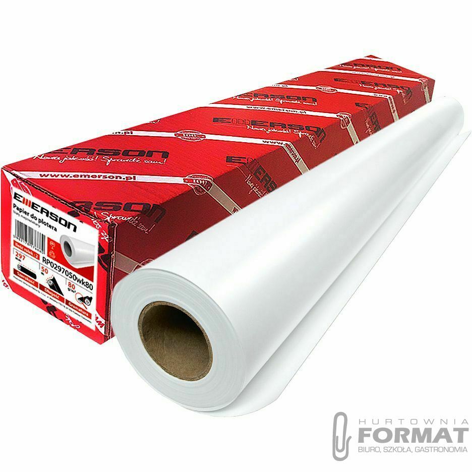 Papier do plotera Emerson biały 80g 841mm 0,5m (rp0841050wk80) 1