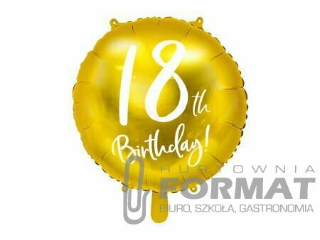 Balon foliowy 18th Birthday - 18 urodziny 45cm 1