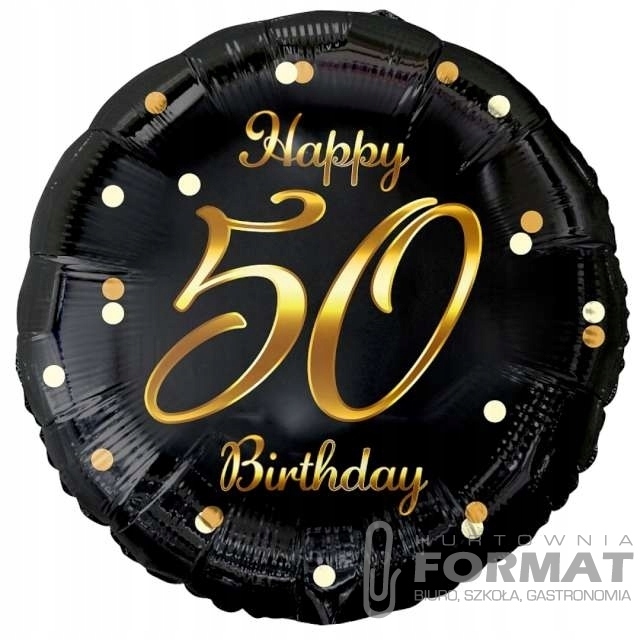 Balon foliowy B&C Happy 50 Birthday 18" nad. złoty 1