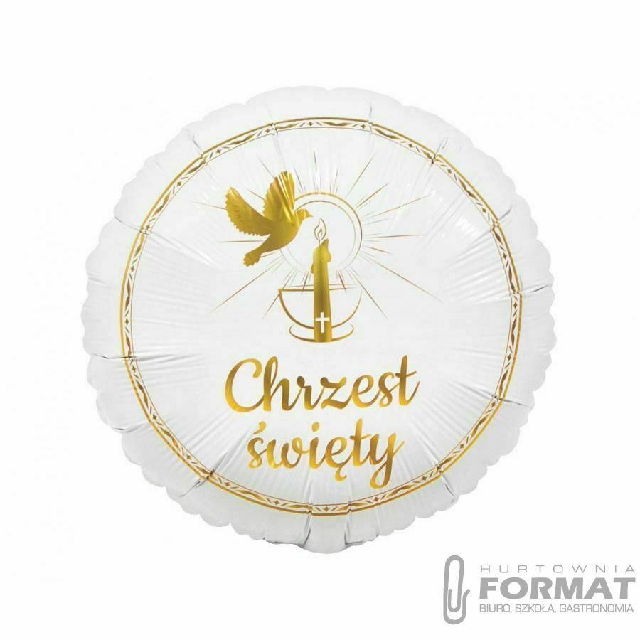 Balon foliowy Godan Chrzest Święty (gołąbek i świeca) 18cal (FG-OCGS) 1