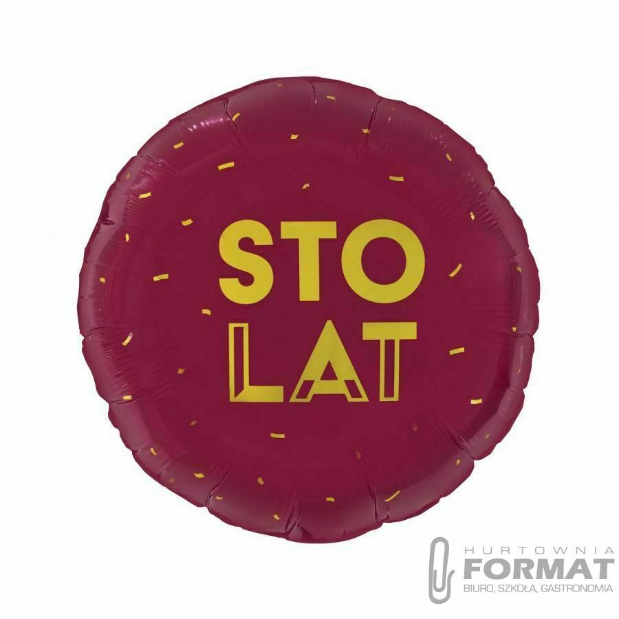 Balon foliowy Godan Sto Lat (bordowy) 18cal (FG-OSLB) 1