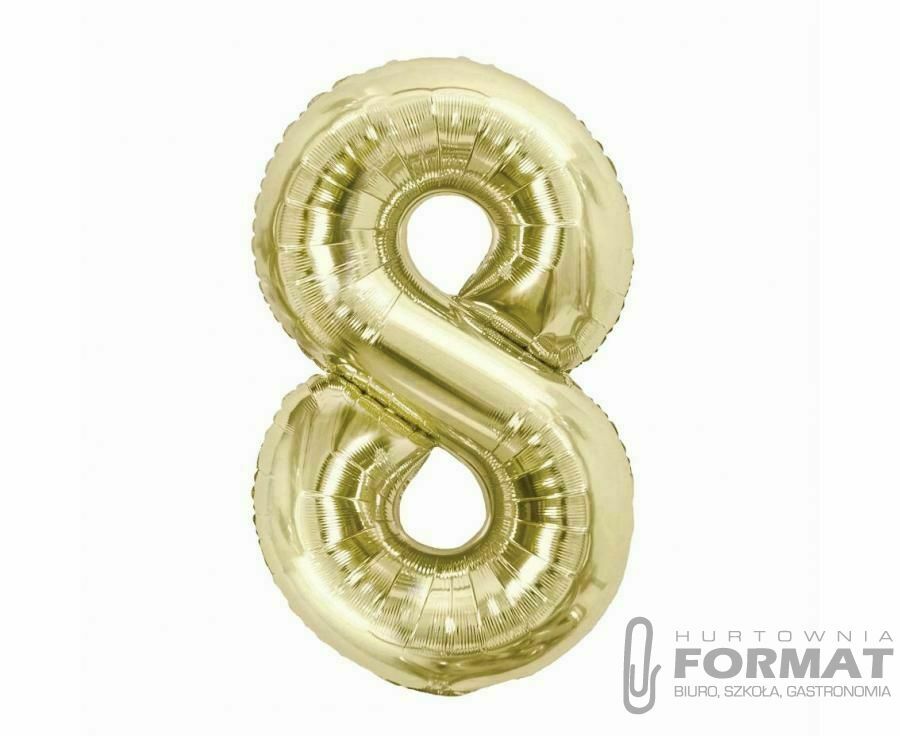 Balon foliowy Godan cyfra 8, szampańska, 85 cm (CH-B8H8) 1