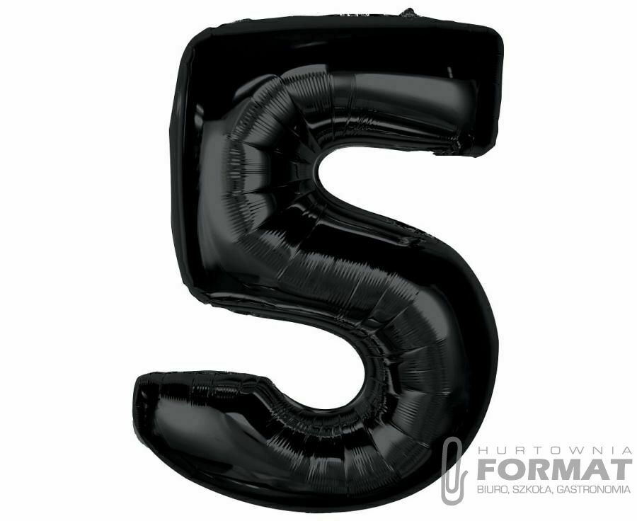 Balon foliowy Godan Smart, cyfra 5, czarna, 92 cm (CH-S9C5) 1