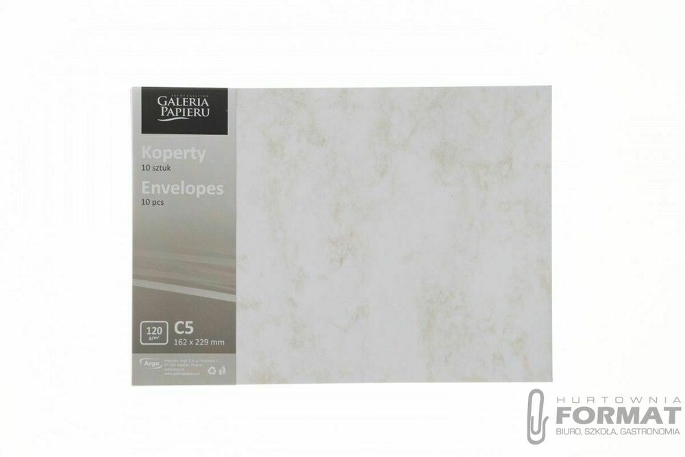 Koperta Galeria Papieru marmur złoty C5 biały diamentowy (280693) 10 sztuk 1