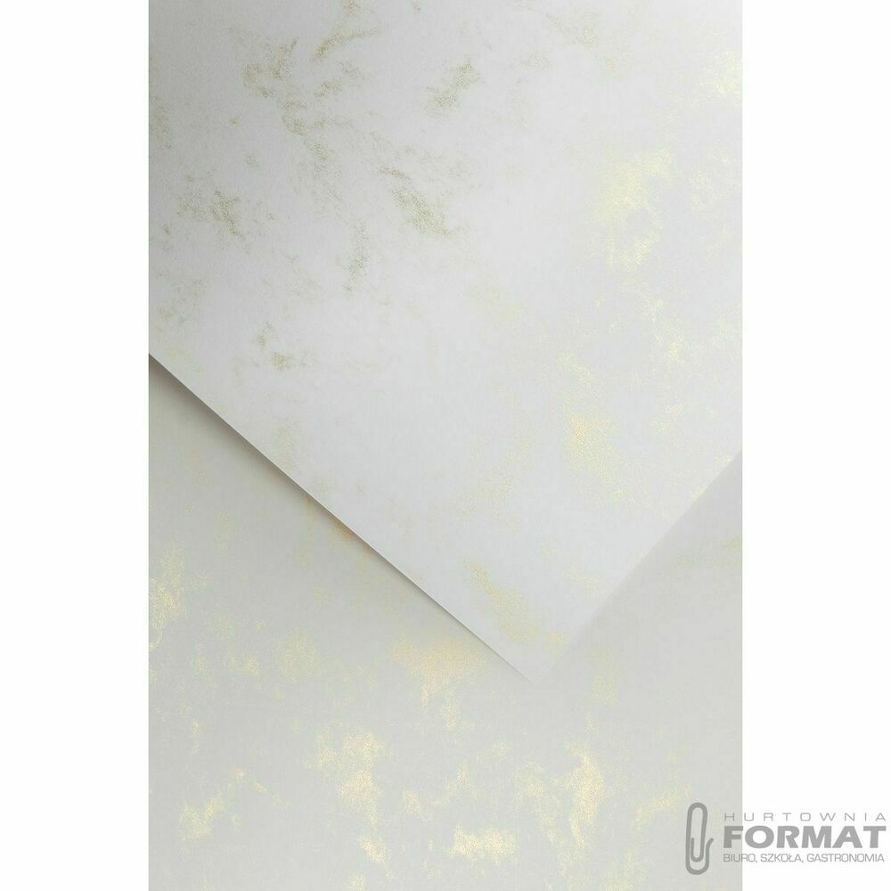 Papier ozdobny (wizytówkowy) Galeria Papieru marmur złoty A4 żółty 120g (206806) 1