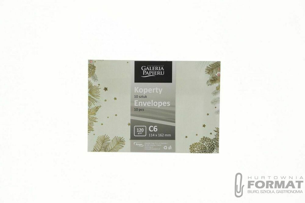 Koperta Galeria Papieru złote święta C6 złoty (280294) 10 sztuk 1