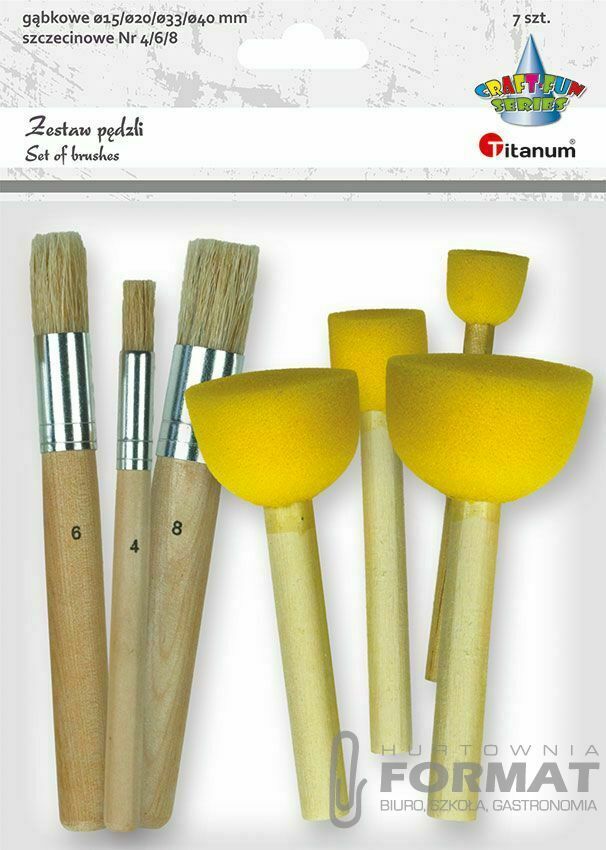 Pędzel Titanum Craft-Fun Series zestaw 7 szt. nr mix 1