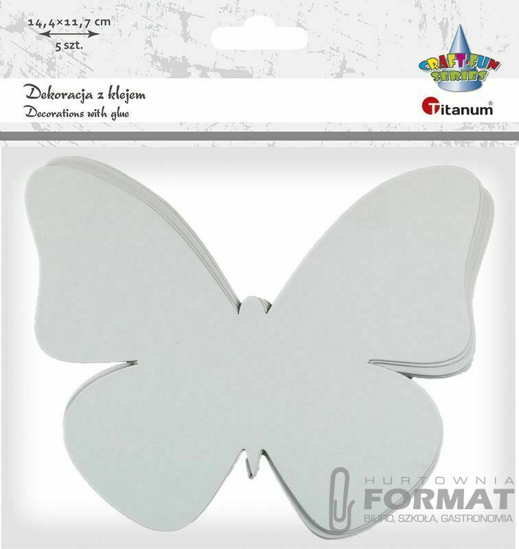 Ozdoba papierowa Titanum Craft-Fun Series z warstwą kleju MOTYL (5022) 1