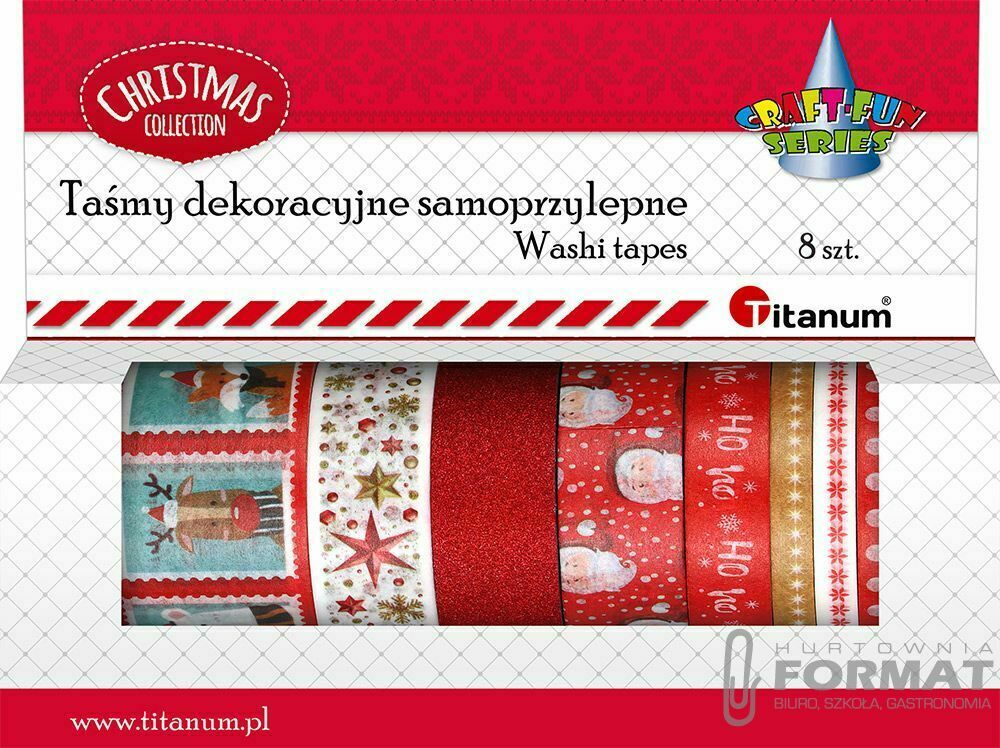 Tasiemka ozdobna Titanum Craft-Fun Series XMAS Washi tape mix (23RL0103-3) 1