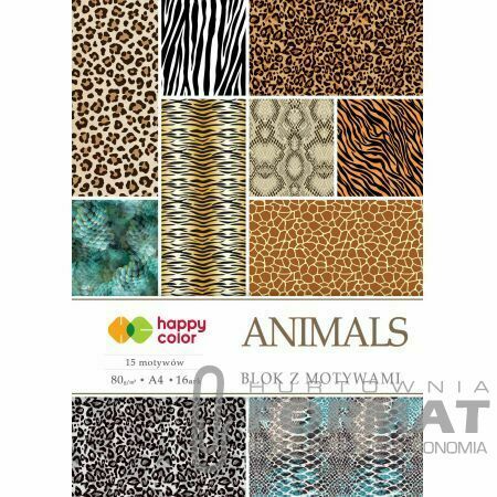 BLOK Z MOTYWAMI ANIMALS 80G A4/15+1 1