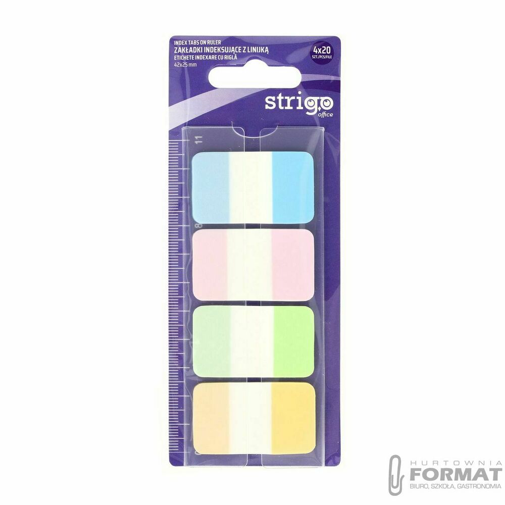 Zakładki indeksujące Strigo pastelowe 45x25mmx8 bloczki 5905658810214 100k [mm:] 45x25 (SSN018) 1
