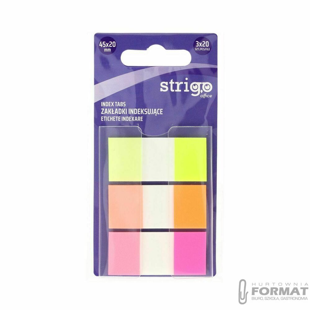 Zakładki indeksujące Strigo z linijką 12x45mmx 3 kol 5905658810238 60k [mm:] 12x45 (SSN020) 1