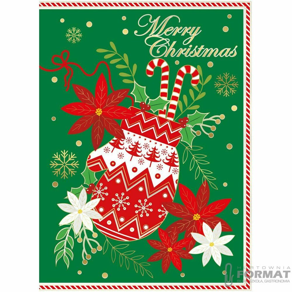 Kartka składana Henry BN SWIATECZNA REKAWICA MERRY CHRISTMAS B6 (5905701480548) 1