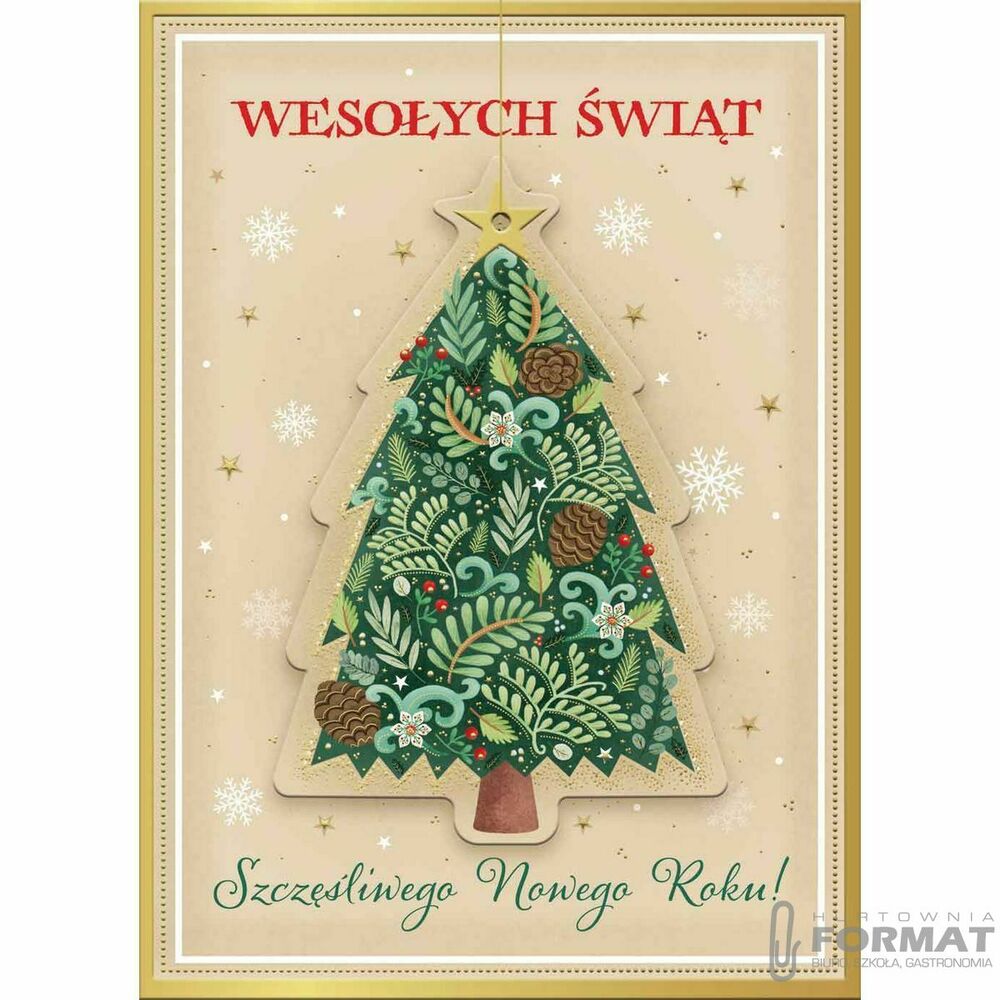 Kartka składana Henry BN z zawieszka  CHOINKA B6 (5905701483518) 1